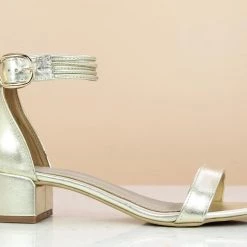 Inc.5 BLOCK HEEL METALLIC SANDAL