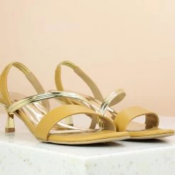 Inc.5 KITTEN HEEL SANDAL - MUSTARD