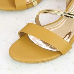 Inc.5 KITTEN HEEL SANDAL - MUSTARD