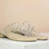 Inc.5 TRANSPARENT STUDDED FLAT - BEIGE SALE