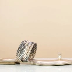 Inc.5 FLAT WOVEN THONG - ROSE GOLD SALE