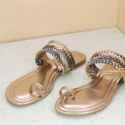 Inc.5 FLAT WOVEN THONG - ROSE GOLD SALE