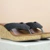 Inc.5 PLATFORM WOVEN THONG - BLACK