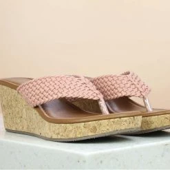 Inc.5 SALE PLATFORM WOVEN THONG - PEACH