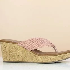 Inc.5 SALE PLATFORM WOVEN THONG - PEACH