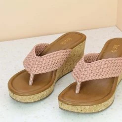 Inc.5 SALE PLATFORM WOVEN THONG - PEACH