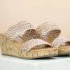 Inc.5 DOUBLE STRAP WOVEN PLATFORM - ROSE GOLD SALE