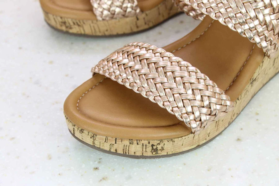 Inc.5 DOUBLE STRAP WOVEN PLATFORM - ROSE GOLD SALE 4 Inc.5 DOUBLE STRAP WOVEN PLATFORM - ROSE GOLD SALE