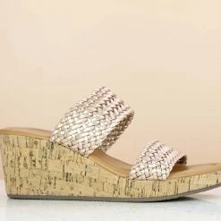 Inc.5 DOUBLE STRAP WOVEN PLATFORM - ROSE GOLD SALE 8 Inc.5 DOUBLE STRAP WOVEN PLATFORM - ROSE GOLD SALE