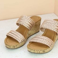 Inc.5 DOUBLE STRAP WOVEN PLATFORM - ROSE GOLD SALE 9 Inc.5 DOUBLE STRAP WOVEN PLATFORM - ROSE GOLD SALE