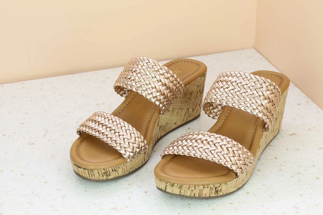 Inc.5 DOUBLE STRAP WOVEN PLATFORM - ROSE GOLD SALE 6 Inc.5 DOUBLE STRAP WOVEN PLATFORM - ROSE GOLD SALE