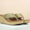 Inc.5 CORK COVERED PLATFORM CASUAL THONG-ANTIQUE GOLD