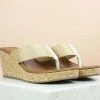 Inc.5 SALE CORK COVERED PLATFORM THONG-LIGHT GOLD