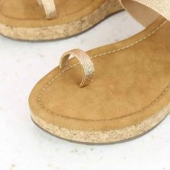 Inc.5 SALE LACED VEDGE TOE POST - ROSE GOLD