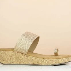 Inc.5 SALE LACED VEDGE TOE POST - ROSE GOLD