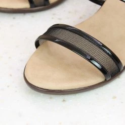 Inc.5 BLOCK SMALL HEEL PU MULE-BLACK