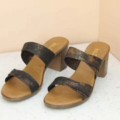 Inc.5 BLOCK HEEL MULE-ANTIQUE GOLD SALE