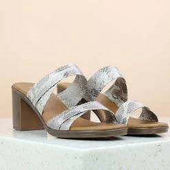 Inc.5 BLOCK HEEL MULE-GUN METAL