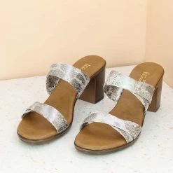 Inc.5 BLOCK HEEL MULE-GUN METAL