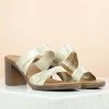 Inc.5 SALE BLOCK HEEL MULE-LIGHT GOLD