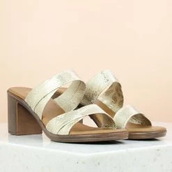 Inc.5 SALE BLOCK HEEL MULE-LIGHT GOLD