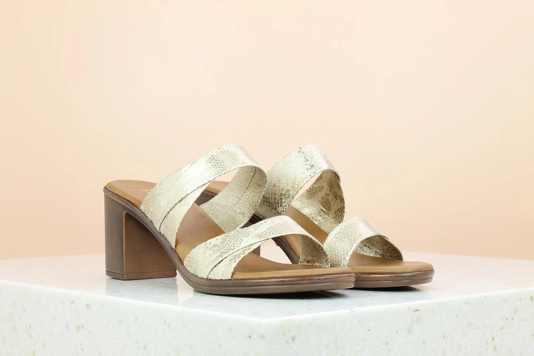 Inc.5 SALE BLOCK HEEL MULE-LIGHT GOLD 3 Inc.5 SALE BLOCK HEEL MULE-LIGHT GOLD