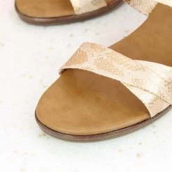 Inc.5 BLOCK PU CASUAL HEEL MULE-ROSE GOLD