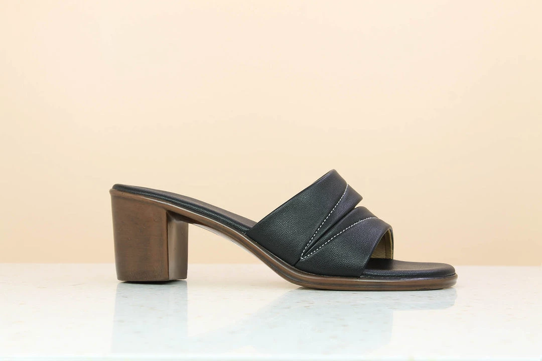 Inc.5 SALE BLOCK HEEL PU CASUAL MULE-BLACK 4 Inc.5 SALE BLOCK HEEL PU CASUAL MULE-BLACK