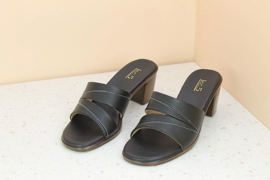 Inc.5 SALE BLOCK HEEL PU CASUAL MULE-BLACK 5 Inc.5 SALE BLOCK HEEL PU CASUAL MULE-BLACK