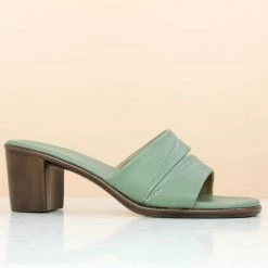 Inc.5 BLOCK HEEL MULE-GREEN