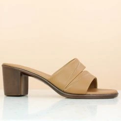 Inc.5 BLOCK HEEL MULE-TAN
