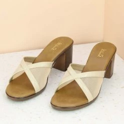 Inc.5 BLOCK HEEL PU MULE-BEIGE