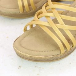 Inc.5 SALE STRAPY VEDGE MULE - CAMEL