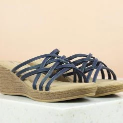 Inc.5 SALE STRAPY VEDGE MULE - BLUE