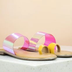 Inc.5 SALE TRANSPARENT FLAT TOE POST - MUSTARD