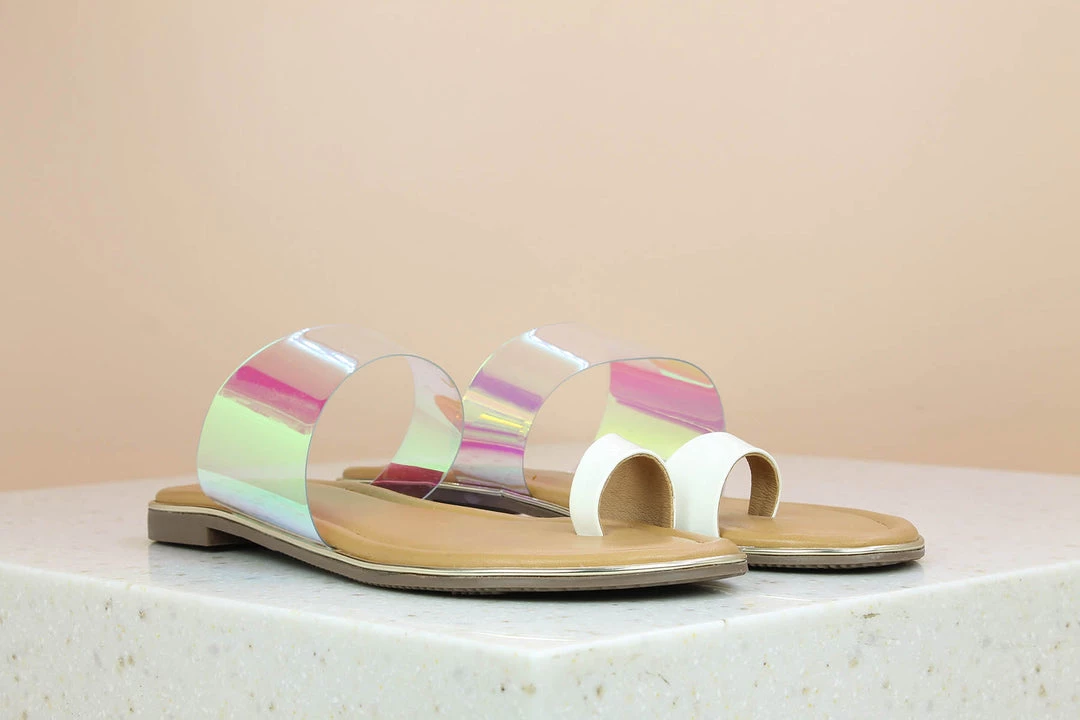 Inc.5 TRANSPARENT FLAT TOE POST - WHITE 3 Inc.5 TRANSPARENT FLAT TOE POST - WHITE