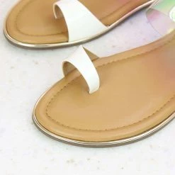 Inc.5 TRANSPARENT FLAT TOE POST - WHITE