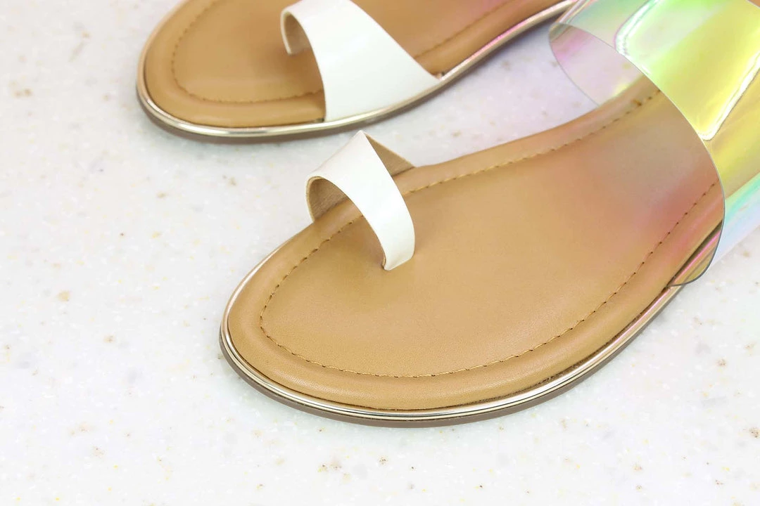 Inc.5 TRANSPARENT FLAT TOE POST - WHITE 4 Inc.5 TRANSPARENT FLAT TOE POST - WHITE