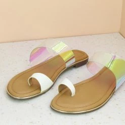 Inc.5 TRANSPARENT FLAT TOE POST - WHITE 9 Inc.5 TRANSPARENT FLAT TOE POST - WHITE