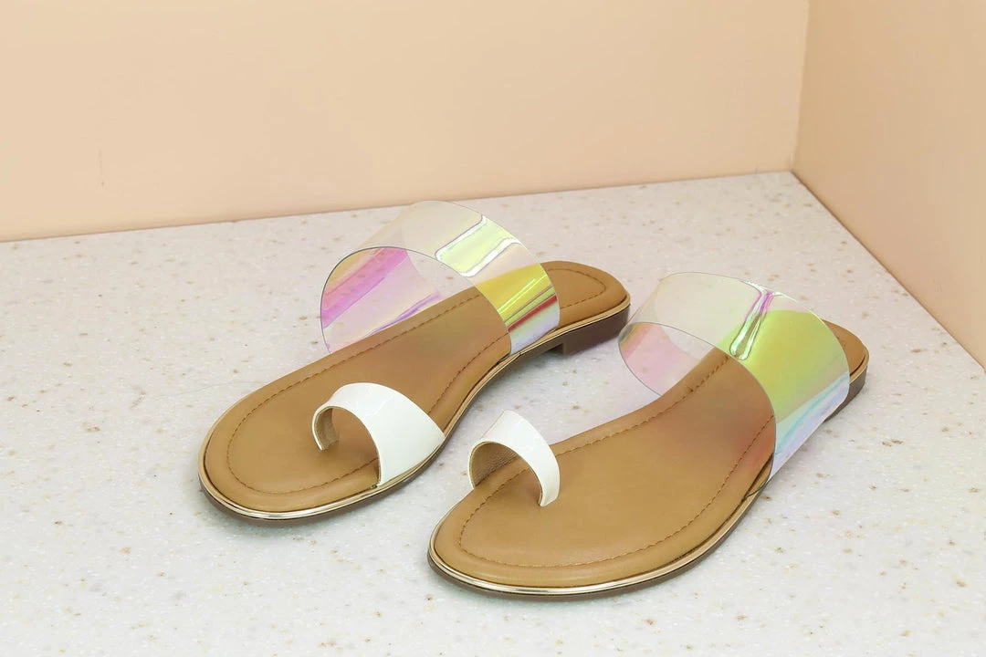 Inc.5 TRANSPARENT FLAT TOE POST - WHITE 6 Inc.5 TRANSPARENT FLAT TOE POST - WHITE