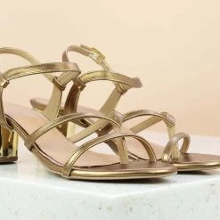 Inc.5 METALLIC ROUND HEEL SANDAL