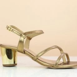 Inc.5 METALLIC ROUND HEEL SANDAL