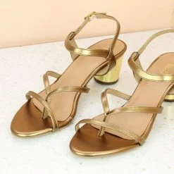 Inc.5 METALLIC ROUND HEEL SANDAL