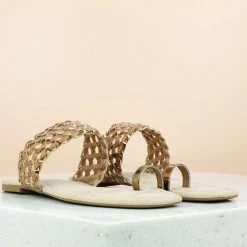 Inc.5 WOVEN FLAT TOE POST-ANTIQUE GOLD SALE