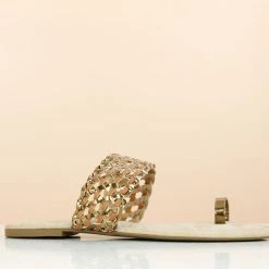 Inc.5 WOVEN FLAT TOE POST-ANTIQUE GOLD SALE