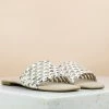 Inc.5 SALE WOVEN FLAT MULE-SILVER
