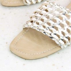 Inc.5 SALE WOVEN FLAT MULE-SILVER