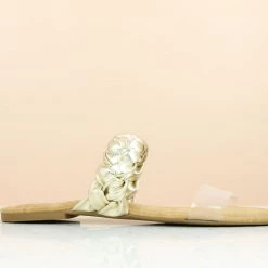 Inc.5 SALE FLAT CASUAL HARD MULE-GOLD