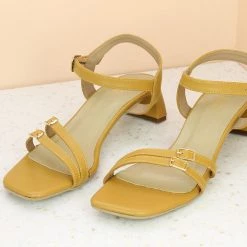 Inc.5 BLOCK HEEL SANDAL - MASTARD SALE