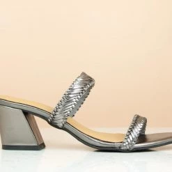 Inc.5 BLOCK HEEL WOVEN MULES